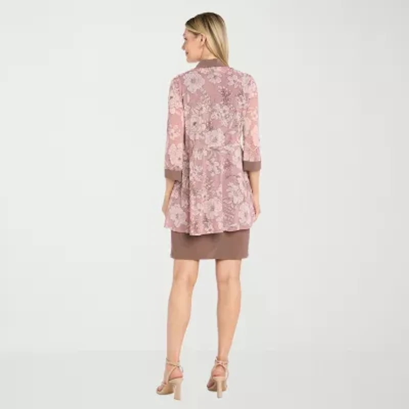 R & M Richards Womens Floral Jacket Dress