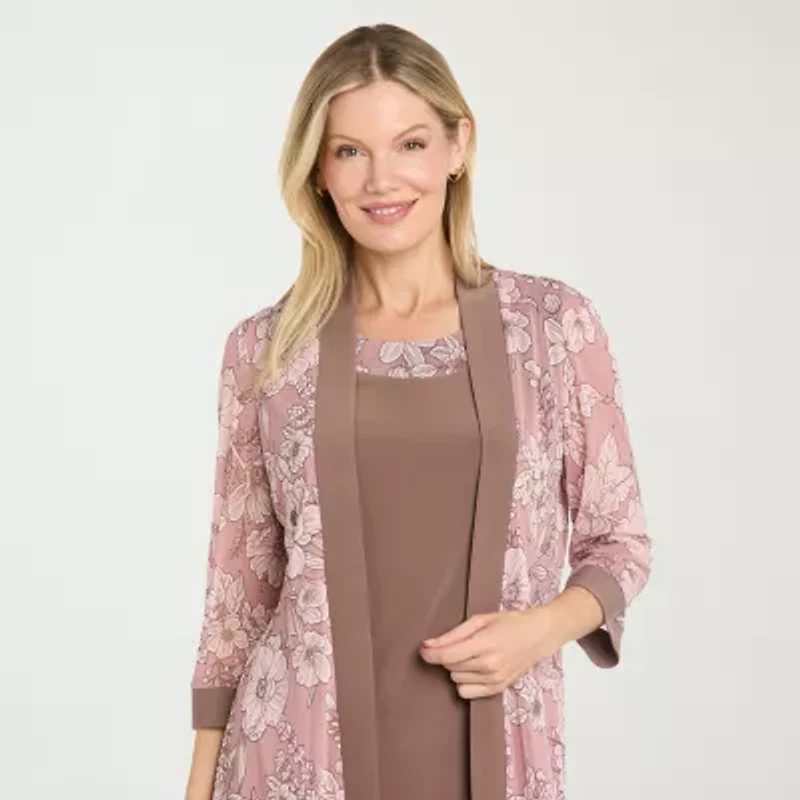 R & M Richards Womens Floral Jacket Dress