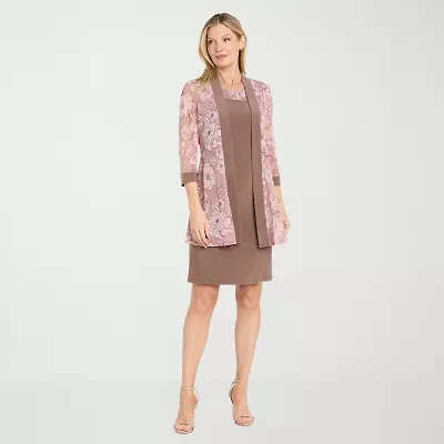 R & M Richards Womens Floral Jacket Dress