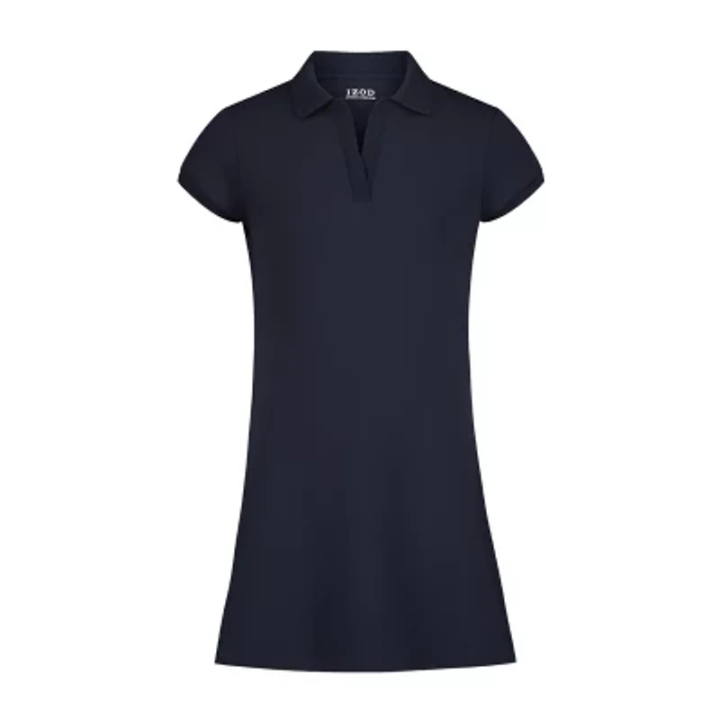 IZOD Little & Big Kid Girls Short Sleeve Shirt Dress