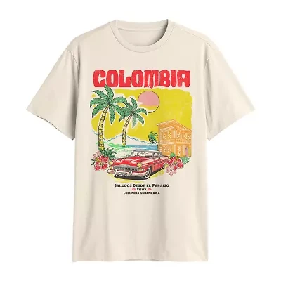 Mens Crew Neck Short Sleeve Regular Fit Graphic T-Shirt