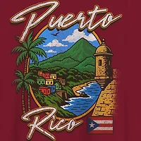 Puerto Rico Mens Crew Neck Short Sleeve Regular Fit Graphic T-Shirt