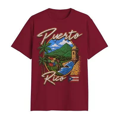 Puerto Rico Mens Crew Neck Short Sleeve Regular Fit Graphic T-Shirt