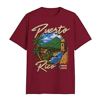 Puerto Rico Mens Crew Neck Short Sleeve Regular Fit Graphic T-Shirt