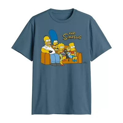 Mens Crew Neck Short Sleeve Classic Fit The Simpsons Big and Tall Graphic T-Shirt