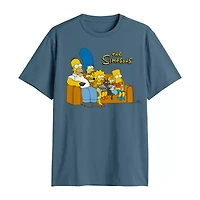 Mens Crew Neck Short Sleeve Classic Fit The Simpsons Big and Tall Graphic T-Shirt
