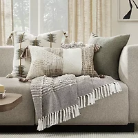 Indigo Road by Egypt Sherrod Jasma Ikat Stripe Square Throw Pillow