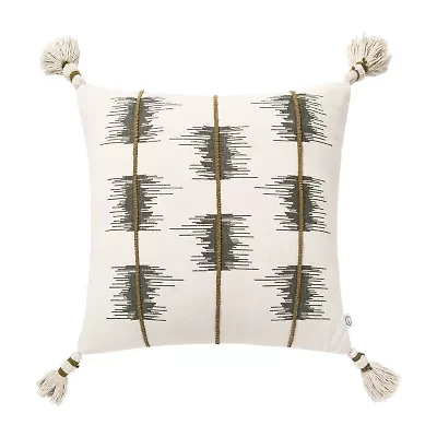 Indigo Road by Egypt Sherrod Jasma Ikat Stripe Square Throw Pillow