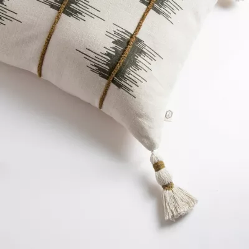Indigo Road by Egypt Sherrod Jasma Ikat Stripe Square Throw Pillow