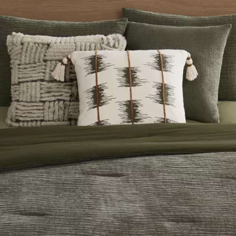 Indigo Road by Egypt Sherrod Jasma Ikat Stripe Square Throw Pillow