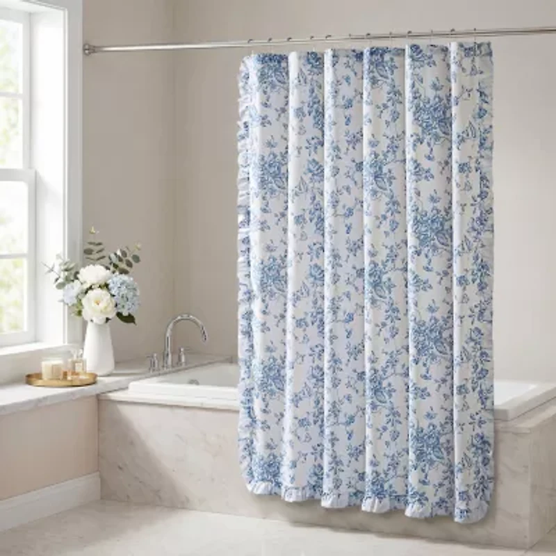 Madison Park Essentials Adele Floral Ruffle Shower Curtain