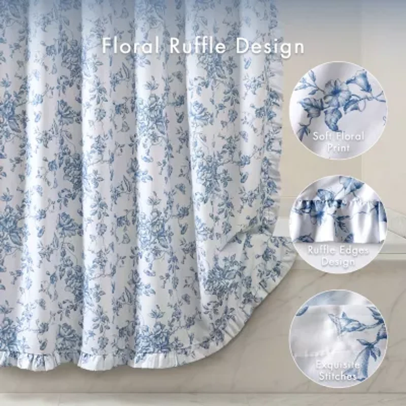 Madison Park Essentials Adele Floral Ruffle Shower Curtain