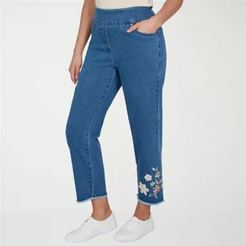 Alfred Dunner Camden Market Womens Straight Mid Rise Ankle Pant