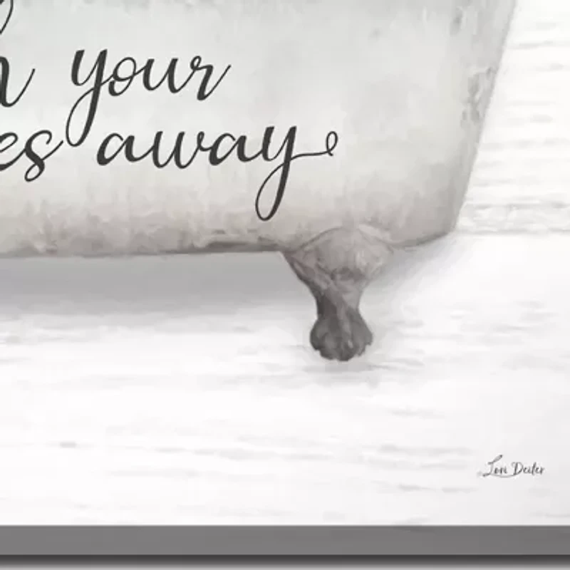 Streamline Art Wash Your Worries Away  Hand Embellished Canvas Art