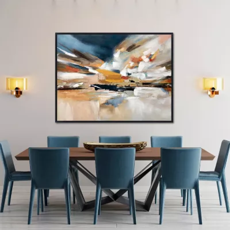 Streamline Art Vibrant Motion Hand Embellished Canvas Art