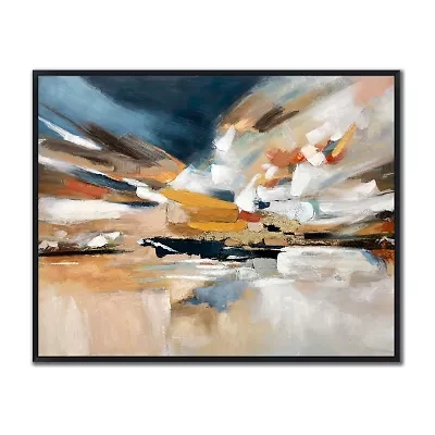 Streamline Art Vibrant Motion Hand Embellished Canvas Art