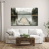 Streamline Art Tranquil Waters Hand Embellished Canvas Art