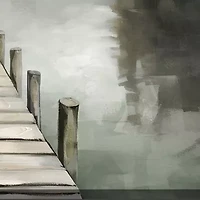 Streamline Art Tranquil Waters Hand Embellished Canvas Art