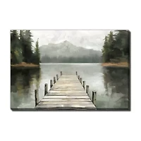 Streamline Art Tranquil Waters Hand Embellished Canvas Art