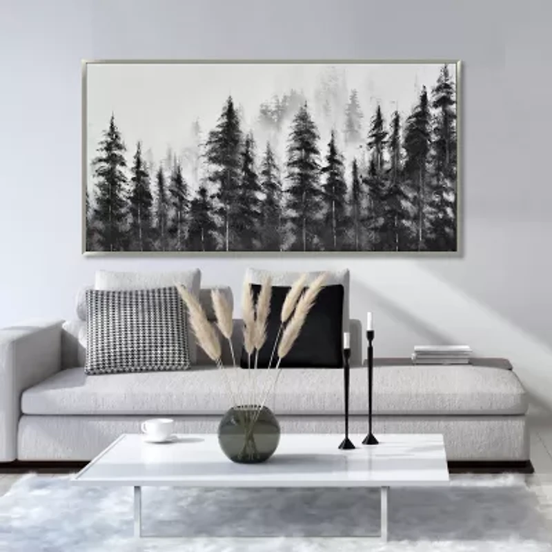 Streamline Art Misty Pines Hand Embellished Canvas Art