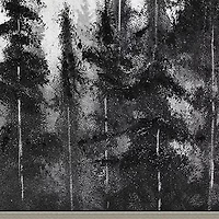 Streamline Art Misty Pines Hand Embellished Canvas Art