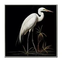 Streamline Art Midnight Heron I Hand Embellished Canvas Art