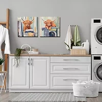 Streamline Art More Laundry  Hand Embellished Canvas Art