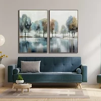 Streamline Art Misty Grove Ii Hand Embellished Canvas Art