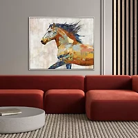 Streamline Art Dappled Horse Hand Embellished Canvas Art