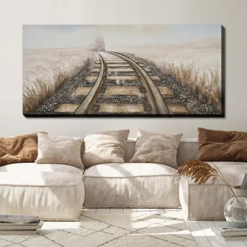 Streamline Art Locomotive Approaching 3d Oil Painting Canvas Art