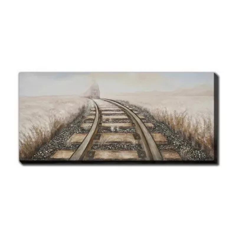 Streamline Art Locomotive Approaching 3d Oil Painting Canvas Art