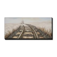 Streamline Art Locomotive Approaching 3d Oil Painting Canvas Art