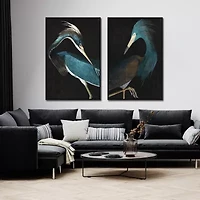 Streamline Art Majestic Blue Heron I Hand Embellished Canvas Art
