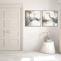 Streamline Art Feathers On Water I Hand Embellished Canvas Art