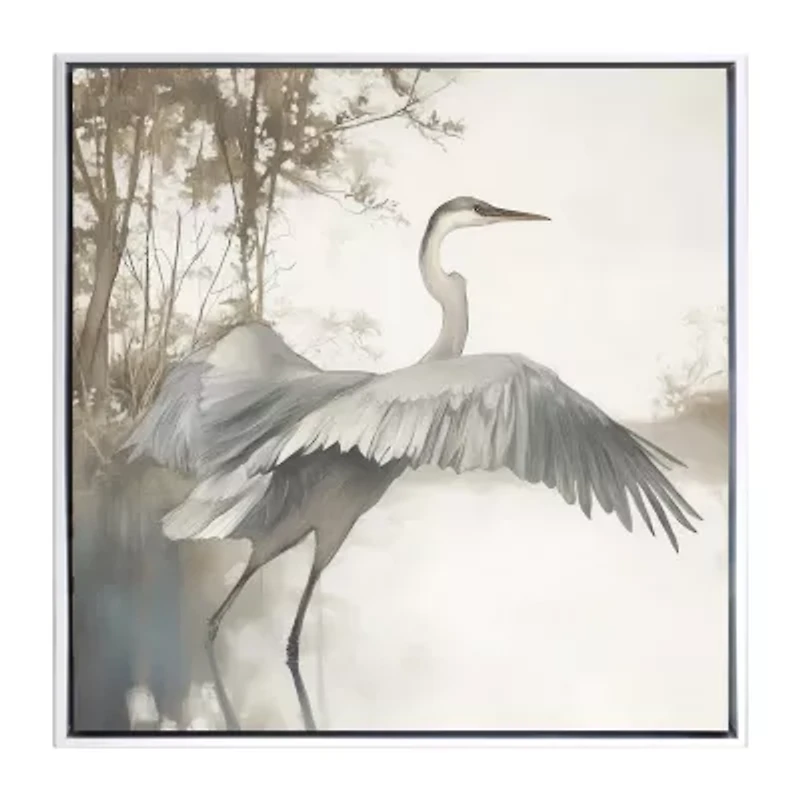 Streamline Art Feathers On Water I Hand Embellished Canvas Art