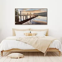 Streamline Art Sunset Reflections Hand Embellished Canvas Art
