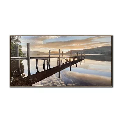Streamline Art Sunset Reflections Hand Embellished Canvas Art