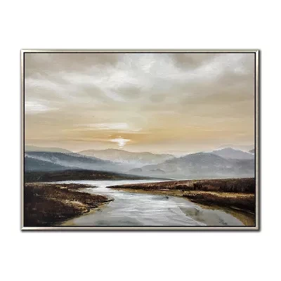 Streamline Art Serene Passage Hand Embellished Canvas Art