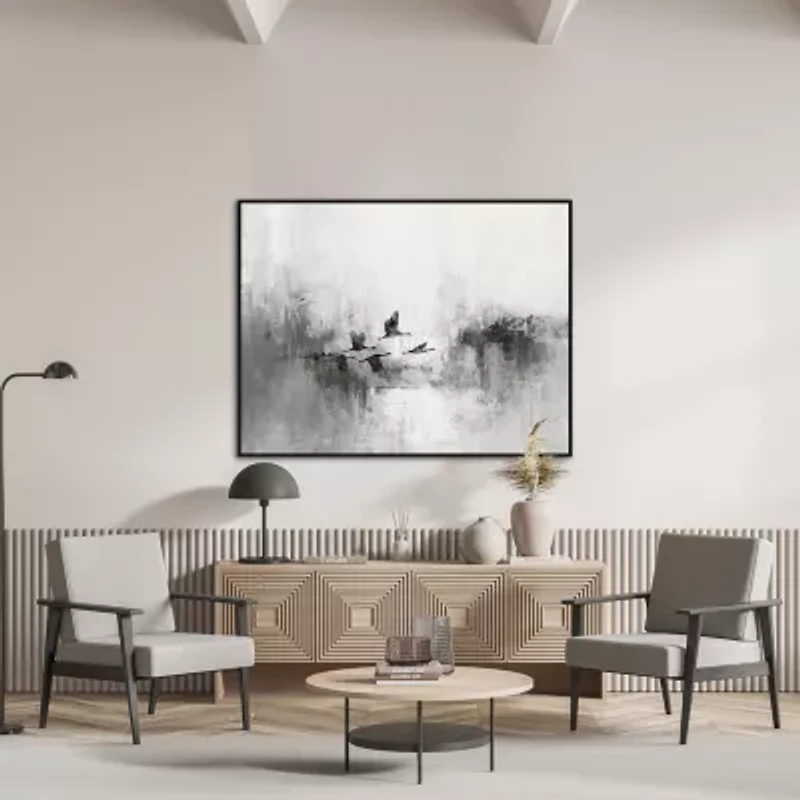 Streamline Art Soaring Shadows Hand Embellished Canvas Art