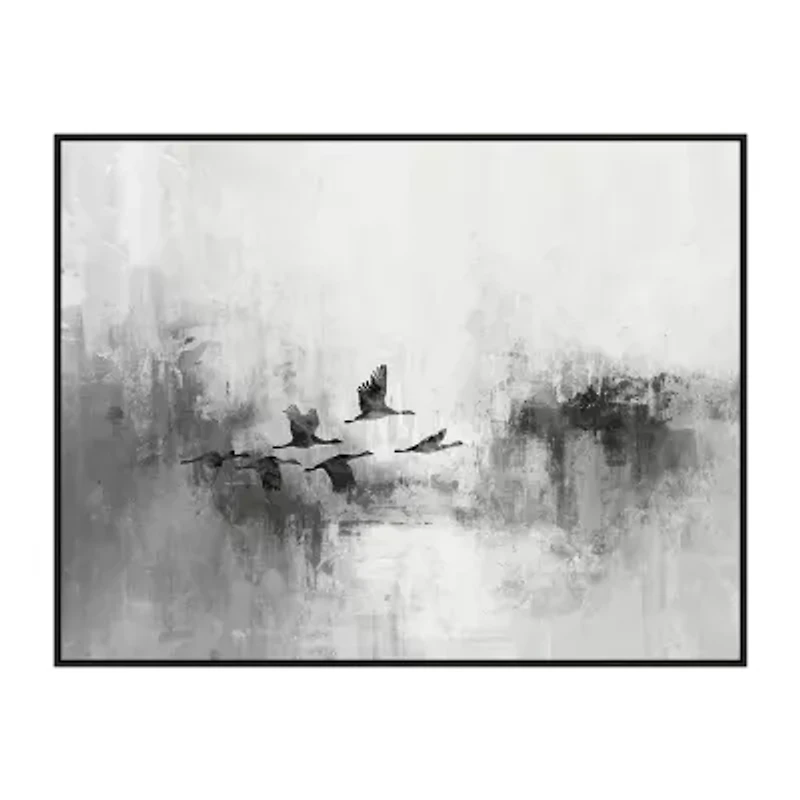 Streamline Art Soaring Shadows Hand Embellished Canvas Art