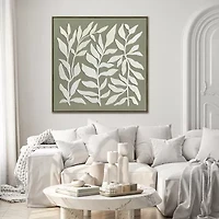 Streamline Art Leafy Silhouettes 3d Oil Painting Framed Canvas Art