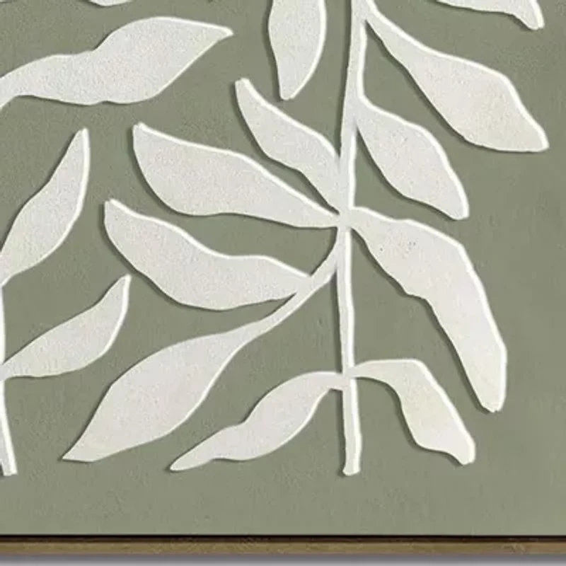Streamline Art Leafy Silhouettes 3d Oil Painting Framed Canvas Art