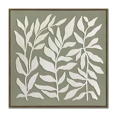 Streamline Art Leafy Silhouettes 3d Oil Painting Framed Canvas Art