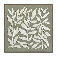 Streamline Art Leafy Silhouettes 3d Oil Painting Framed Canvas Art