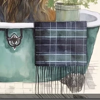 Streamline Art Highland Bath  Hand Embellished Canvas Art