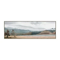 Streamline Art Teal Lake Hand Embellished Canvas Art