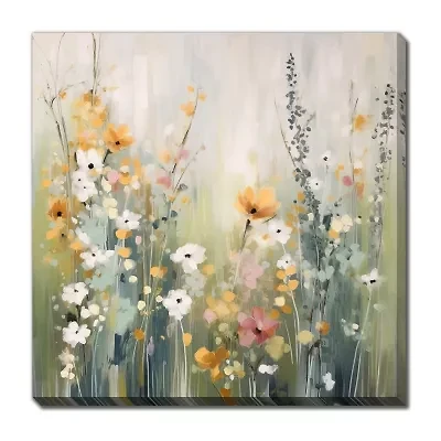 Streamline Art Tranquil Meadow Tones I Hand Embellished Canvas Art