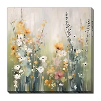 Streamline Art Tranquil Meadow Tones I Hand Embellished Canvas Art