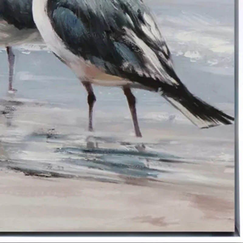 Streamline Art Shoreline Friends Ii Hand Embellished Canvas Art