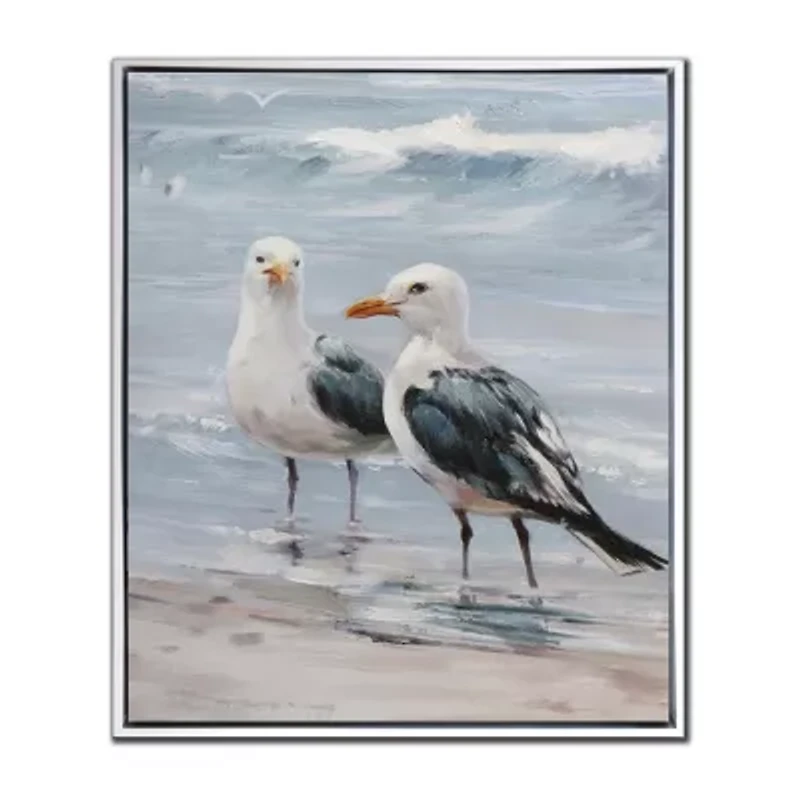 Streamline Art Shoreline Friends Ii Hand Embellished Canvas Art